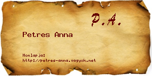 Petres Anna névjegykártya